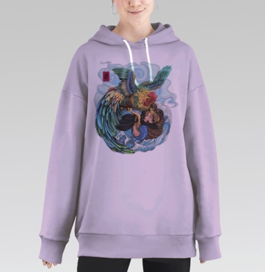 БАНЗАЙ, Hoodie Long Oversize Fiolet