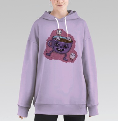 Бассейн кофе, Hoodie Long Oversize Fiolet