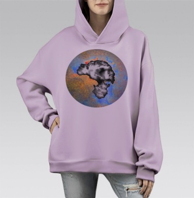 Бедный Йорик, Hoodie Mono Fiolet, оверсайз, утепленная