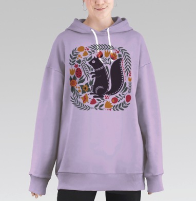 Белочка, Hoodie Long Oversize Fiolet