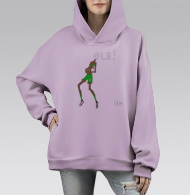 Беременна футболом, Hoodie Mono Fiolet, оверсайз, утепленная