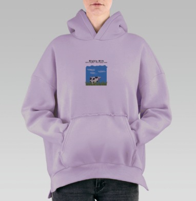 БЕЗУМНАЯ КОРОВКА, Hoodie Oversize Fiolet, утепленная
