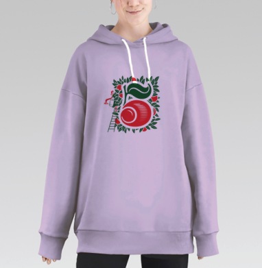 Большая и крепкая сумка, Hoodie Long Oversize Fiolet