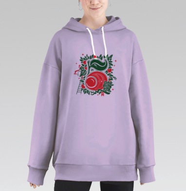 Большая крепкая сумка, дорисованное, Hoodie Long Oversize Fiolet