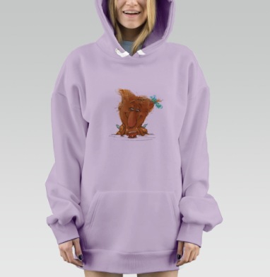Большой носатый герой за чашкой чая большая носатый, Hoodie Mjhigh Dig Mel, Fiolet, утепленная