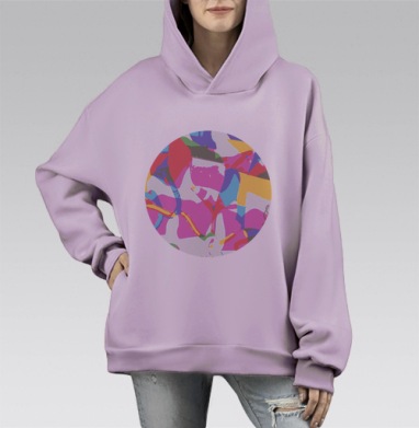 Ботокс для Глыбины, Hoodie Mono Fiolet, оверсайз, утепленная
