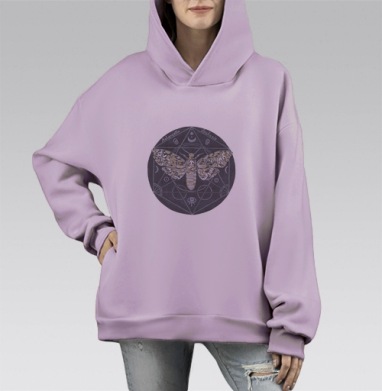 Бражник, Hoodie Mono Fiolet, оверсайз, утепленная
