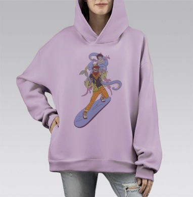 Чары любви, Hoodie Mono Fiolet, оверсайз, утепленная