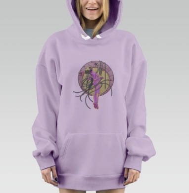 Человек технология слияние будущее киберпанк, Hoodie Mjhigh Dig Mel, Fiolet, утепленная