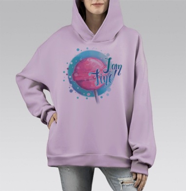 Чупик, Hoodie Mono Fiolet, оверсайз, утепленная