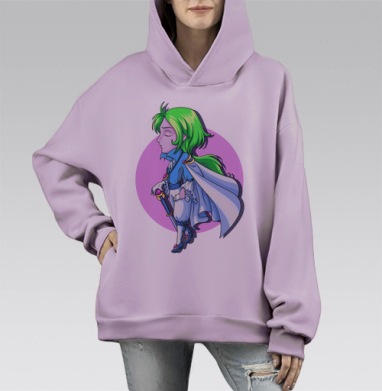 Coolness reANIMEtion / Возрождение прохлады, Hoodie Mono Fiolet, оверсайз, утепленная