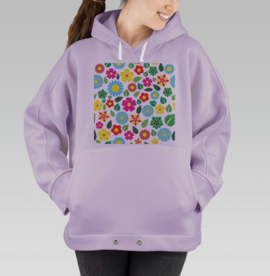 Цветочный фон, Hoodie Oversize Fiolet