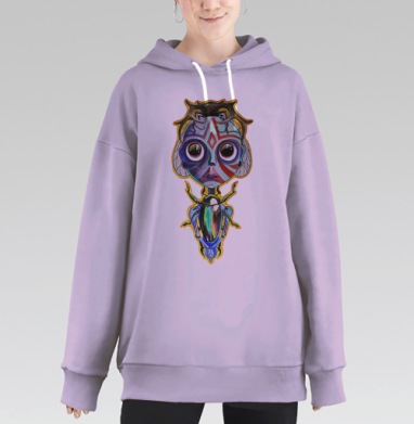 Девочка и жуки, Hoodie Long Oversize Fiolet