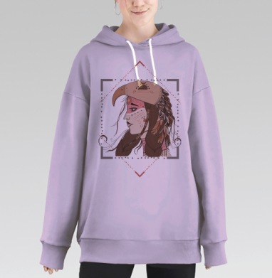 Девушка из племени, Hoodie Long Oversize Fiolet