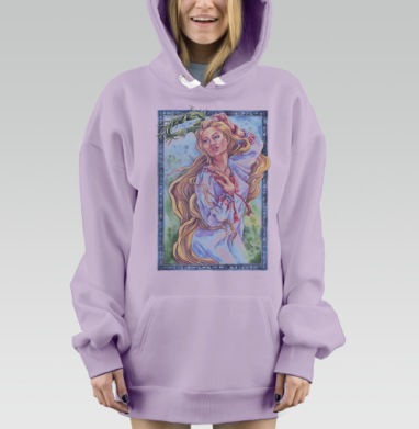 Девушка с венком, Hoodie Mjhigh Dig Mel, Fiolet, утепленная