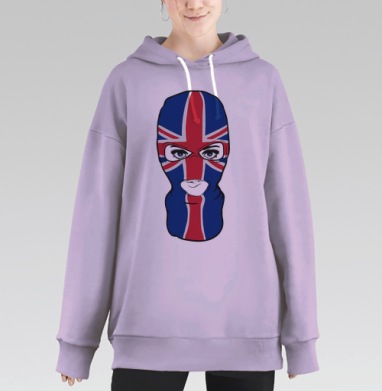 Девушка в балаклаве, Hoodie Long Oversize Fiolet
