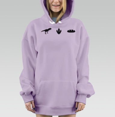 Динозавры когтями делают батон используя следы динозавров, Hoodie Mjhigh Dig Mel, Fiolet, утепленная