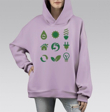 Дизайн экосумки Пятерочки, Hoodie Mono Fiolet, оверсайз, утепленная