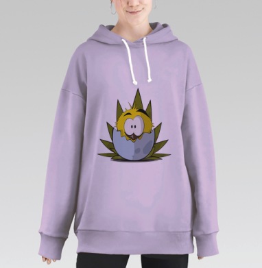 Доброе утро цыпленок, Hoodie Long Oversize Fiolet