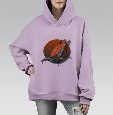 Древолаз, Hoodie Mono Fiolet, оверсайз, утепленная