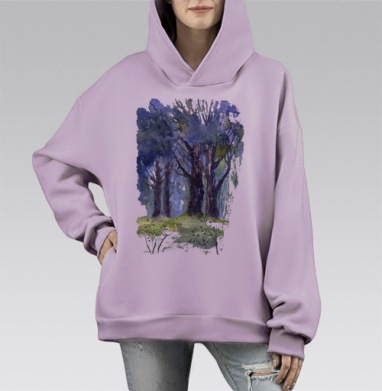 Дубрава, Hoodie Mono Fiolet, оверсайз, утепленная