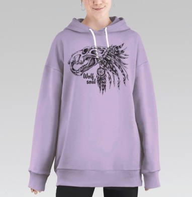 ДУХ ВОЛКА, Hoodie Long Oversize Fiolet