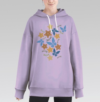 Дыхание лета, Hoodie Long Oversize Fiolet