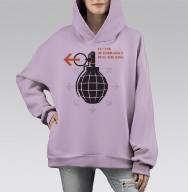 Экстренная необходимость, Hoodie Mono Fiolet, оверсайз, утепленная