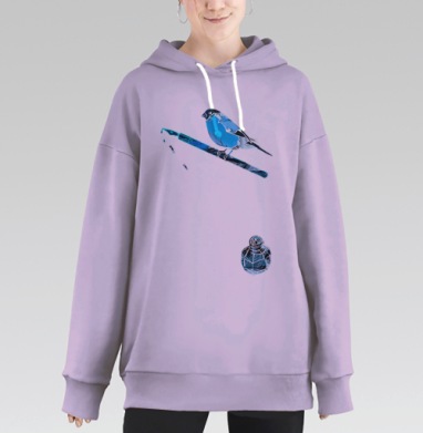 Февраль, Hoodie Long Oversize Fiolet
