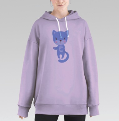 Флаффи котик, Hoodie Long Oversize Fiolet
