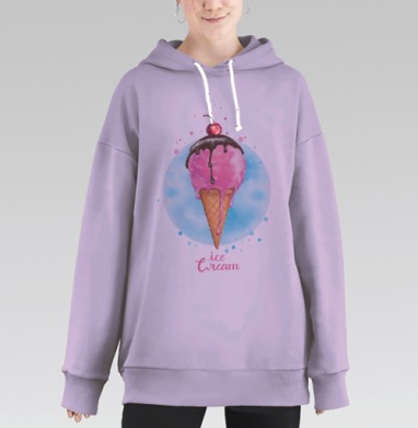 Фруктовое мороженко, Hoodie Long Oversize Fiolet