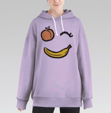 Фруктовый смайл, Hoodie Long Oversize Fiolet
