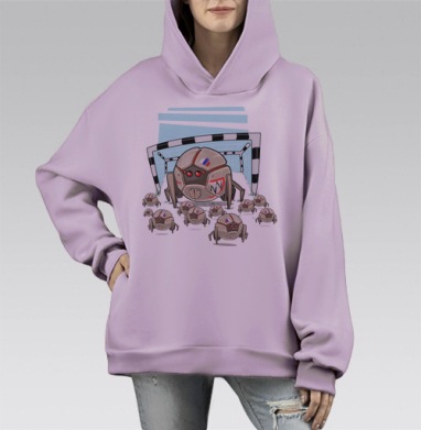 Футботы вперед, Hoodie Mono Fiolet, оверсайз, утепленная