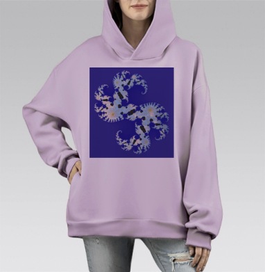 Галактика Ожерелье драконов, Hoodie Mono Fiolet, оверсайз, утепленная