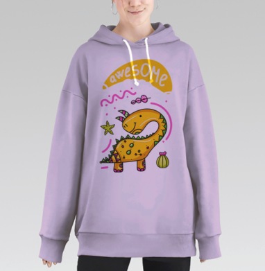 Желтый динозавр, Hoodie Long Oversize Fiolet