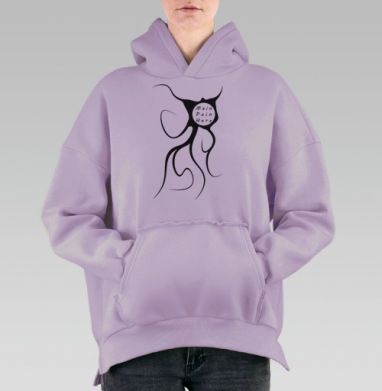 Женщина белом платье в любви и боли сцена, Hoodie Oversize Fiolet, утепленная