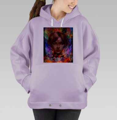 Женщина с огненным обликом и таинственной силой, Hoodie Oversize Fiolet