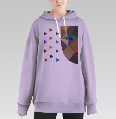 Геометрическое лицо, Hoodie Long Oversize Fiolet