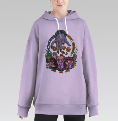 Жестокие собаки деньги власть управление, Hoodie Long Oversize Fiolet