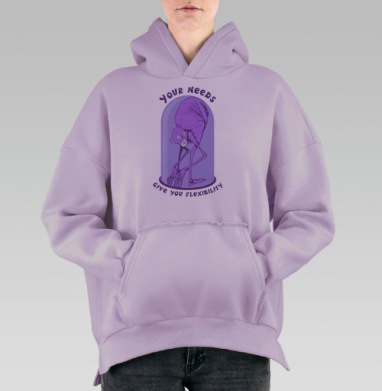 Гибкое фантастическое существо адаптивность пластичность, Hoodie Oversize Fiolet, утепленная