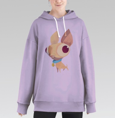 Глупенький Пёса, Hoodie Long Oversize Fiolet