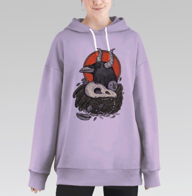 Гнездо ворона, Hoodie Long Oversize Fiolet
