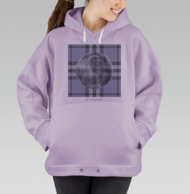 Голубика на клетчатом фоне голубика на клетчатом фоне, Hoodie Oversize Fiolet