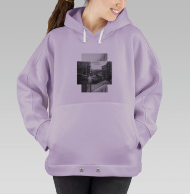 Городская улица пробка дым равнодушие жизни, Hoodie Oversize Fiolet