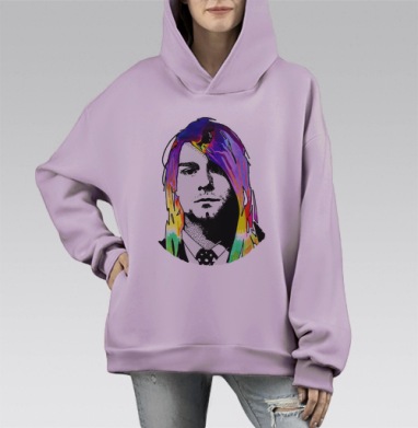 ГРАНЖ, Hoodie Mono Fiolet, оверсайз, утепленная