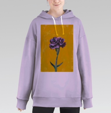 Гвоздика на желтом, Hoodie Long Oversize Fiolet