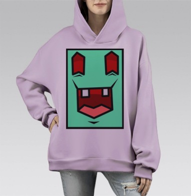 Happy ggg / Счастливый ggg, Hoodie Mono Fiolet, оверсайз, утепленная