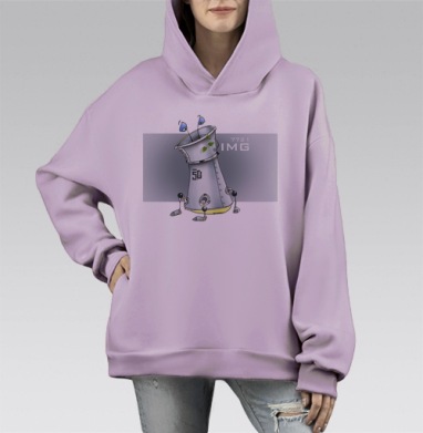 Иноп, Hoodie Mono Fiolet, оверсайз, утепленная