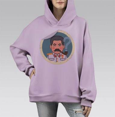 Иосиф Сталин, Hoodie Mono Fiolet, оверсайз, утепленная