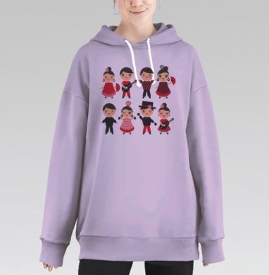 Испанские танцоры фламенко, Hoodie Long Oversize Fiolet